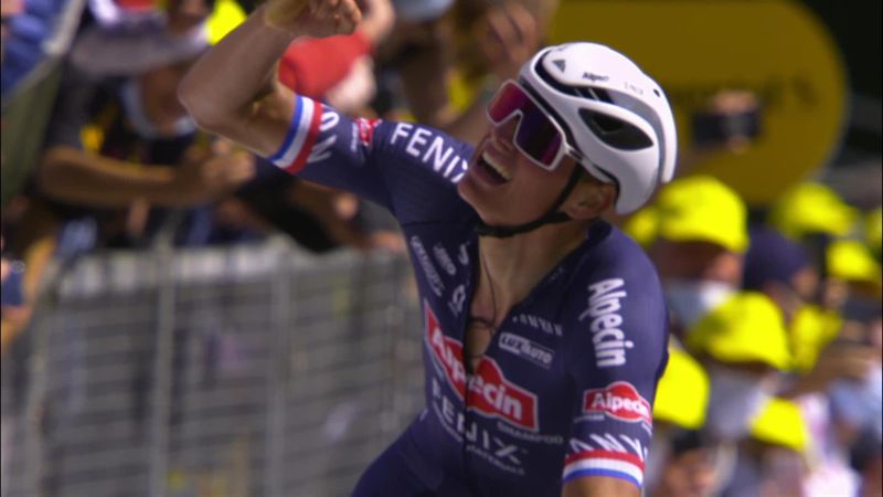 Highlights: Van der Poel soars to emotional Stage 2 win to claim yellow