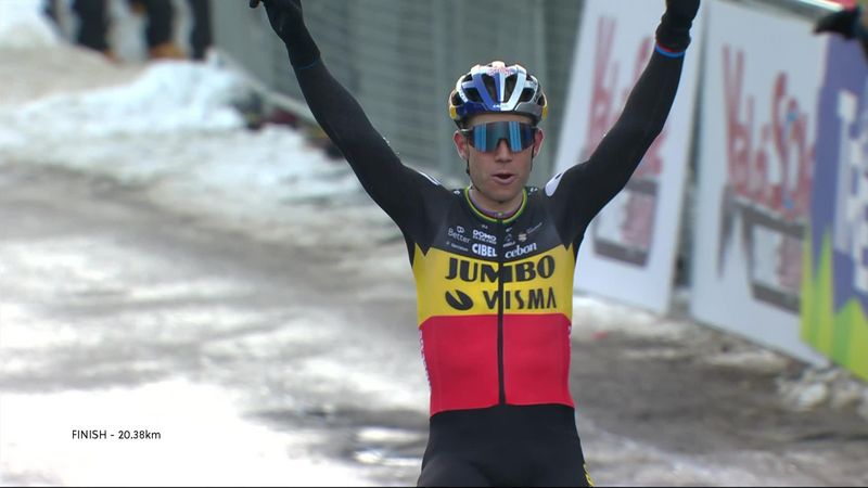Van Aert powers to victory in snowy Val di Sole cyclocross