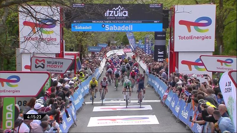 Highlights of Itzulia Basque Country Stage 4 as Dani Martinez sprints to victory