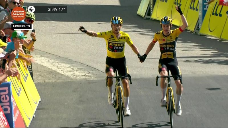 Highlights of Stage 8 of the Criterium du Dauphine as Vingegaard takes stage and Roglic GC