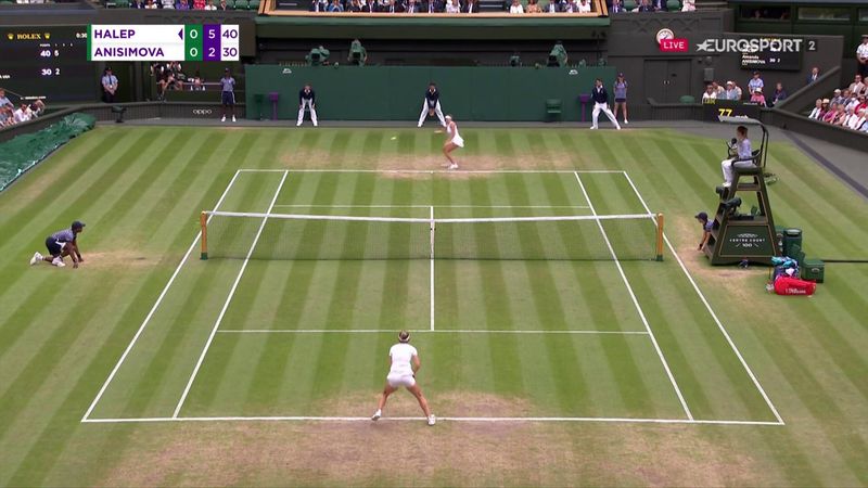 Așa a câștigat Simona Halep primul set în meciul cu Anisimova din sferturi la Wimbledon