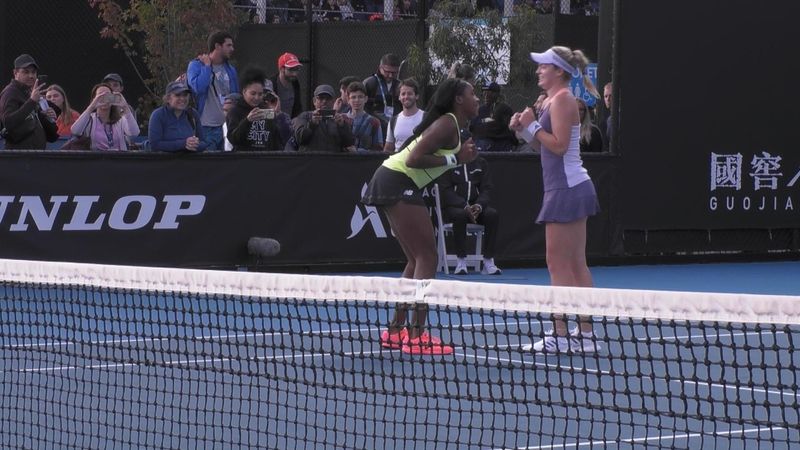 Watch Gauff and McNally's dance routine after doubles win
