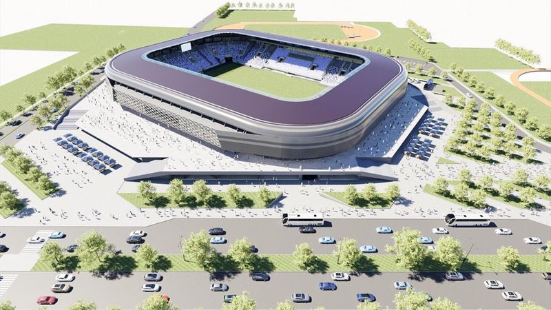 Proiectul viitorului Stadion "Nicolae Dobrin". Sursa video: Facebook Cristian Gentea