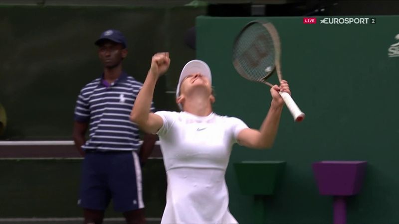 Mingea de meci a duelului cu Anisimova, cu care Halep s-a calificat în semifinale la Wimbledon