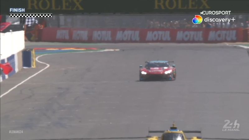 Dansk Le Mans-sejr: Se Marco Sørensen krydse målstregen og vinde GTE Am-klassen