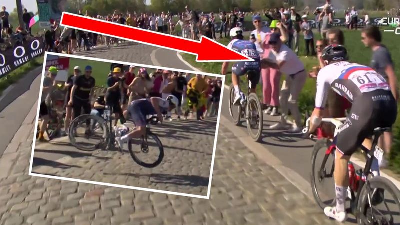 'You’re too close!' – Lampaert collides with spectator in scary crash at Paris-Roubaix