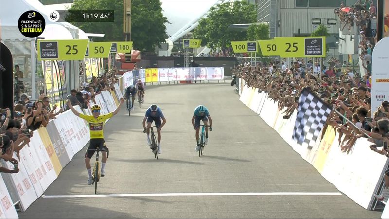 'Celebration of the yellow jersey' - Tour champion Vingegaard wins Singapore Criterium