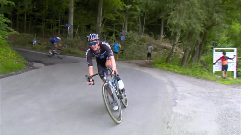 Remco Evenepoel schiet rechtdoor tijdens afdaling in Ronde van Denemarken