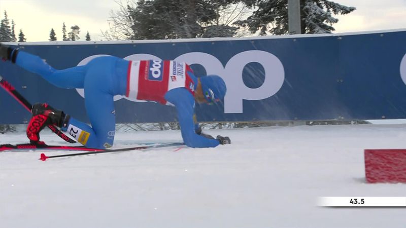 A sprinterkirály elesett Rukában, miután összeakadt finn vetélytársával
