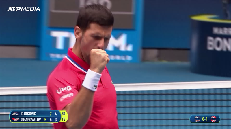 Highlights: Djokovic downs Shapovalov in straight sets at ATP Cup