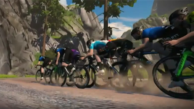 Zwift Tour for All: finish of the race : Zwift Tour for All: finish of the race