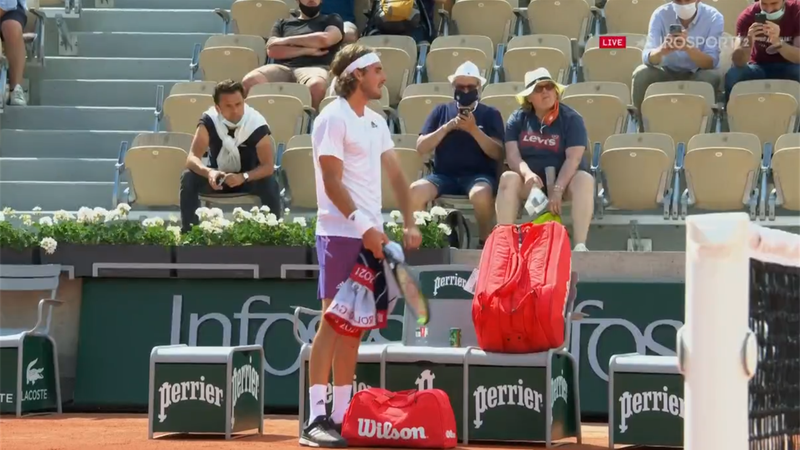'What's the problem?' - Tsitsipas in bizarre row with umpire over bag