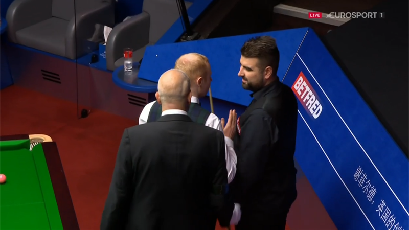 Watch shock confrontation between Anthony McGill and Jamie Clarke at World Snooker Championship