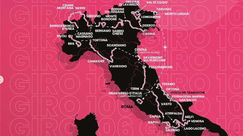 Giro | Route en parcours Giro d’Italia 2023 - drie tijdritten en loodzware slotweek