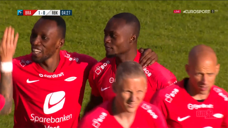 Eliteserien: La dupla africana Bamba-Koomson madruga en el gol del Brann