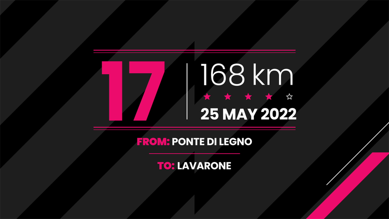Perfil y recorrido de la 17ª etapa: Ponte di Legno-Lavarone (168 km)