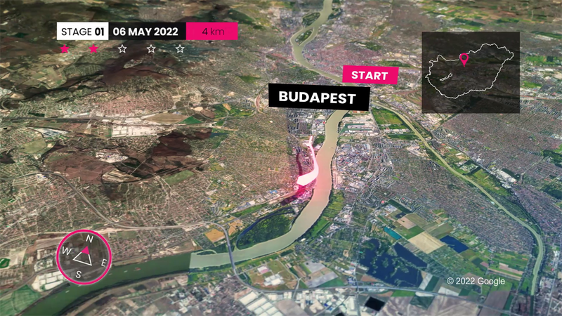 Stage 1 profile and route map: Budapest - Visegrad