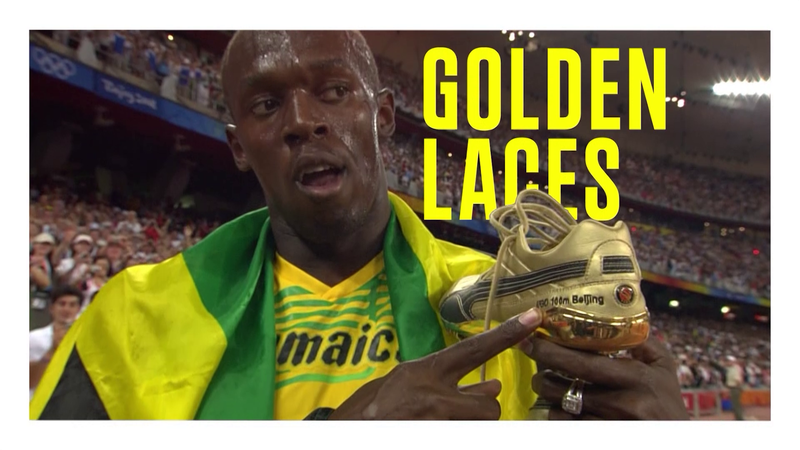 Usain Bolt, il record del mondo sui 100 metri con una scarpa slacciata