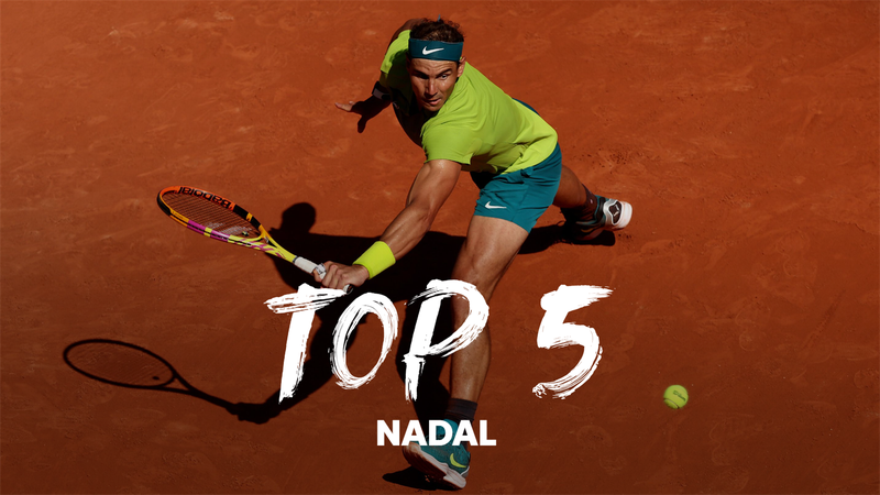 Watch the top five shots from Nadal's historic 14th title triumph at French Open 2022
