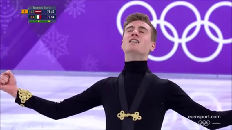 Matteo Rizzo, che eleganza! Il suo programma libero a PyeongChang 2018