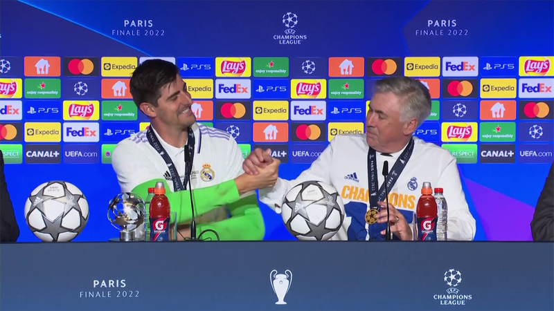 Ancelotti e Courtois: "Gli ho detto 'ti porto in finale, tu la vinci'. Lo ha fatto"