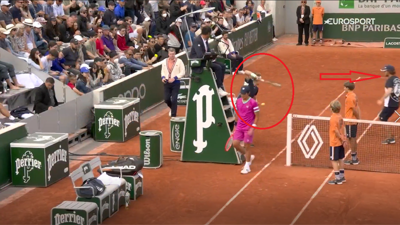 Watch shocking moment Rublev strikes ball into chair, almost hits court-sweeper