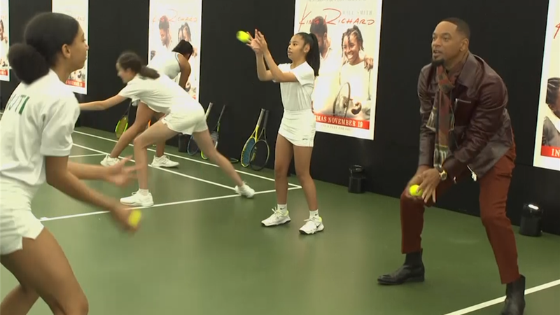 La sorpresa de Will Smith a algunos jóvenes de la iniciativa de Tenis de Wimbledon Junior